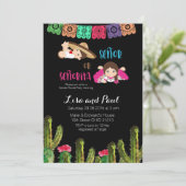 Fiesta mexikanische Genderoffensive Einladung (Stehend Vorderseite)