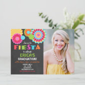 Fiesta Mexikanische Graduierungsparty Einladung Fi (Stehend Vorderseite)