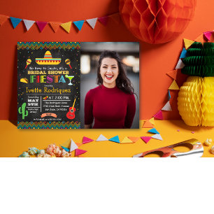 Fiesta-Mexikanische Hochzeitsdusche-Foto-Einladung Einladung