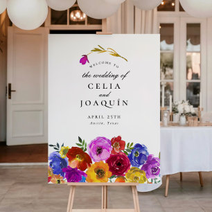 Fiesta-Mexikanisches-Blumen-Hochzeits-Willkommenss Poster