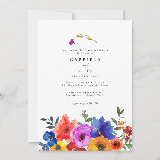 Fiesta Mexikanisches Probe-Dinner Einladung (Vorderseite)