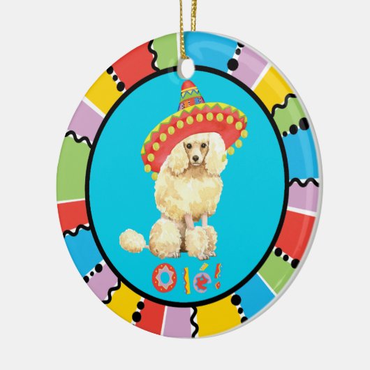 Fiesta Miniature Poodle Keramik Ornament (Links)