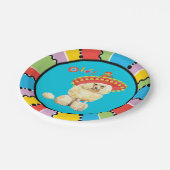 Fiesta-Miniaturpudel Pappteller (Schrägansicht)