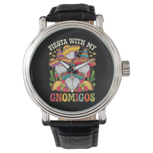 Fiesta mit meinem Gnomigos Gnome Cinco de Mayo Armbanduhr