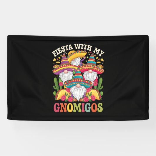 Fiesta mit meinem Gnomigos Gnome Cinco de Mayo Banner (Horizontal)