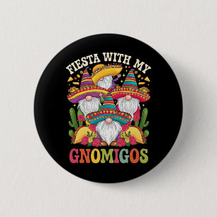 Fiesta mit meinem Gnomigos Gnome Cinco de Mayo Button