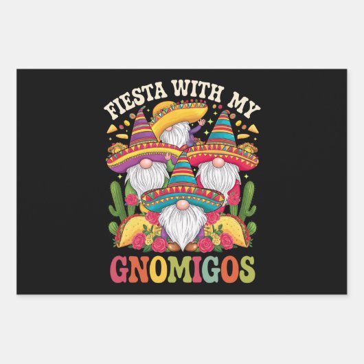 Fiesta mit meinem Gnomigos Gnome Cinco de Mayo Geschenkpapier Set (Vorderseite)