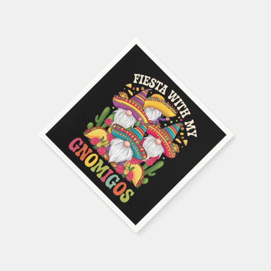 Fiesta mit meinem Gnomigos Gnome Cinco de Mayo Serviette (Ecke)
