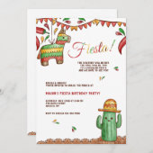 Fiesta mit Piñata Einladung (Vorne/Hinten)