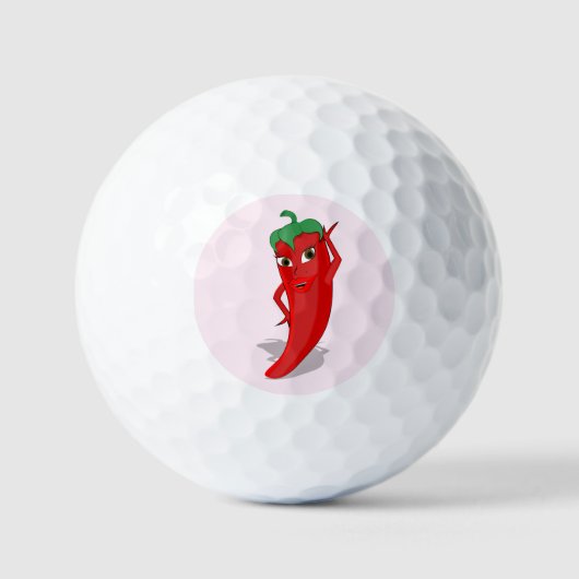 Fiesta mit roter scharfer Pfeffer-Diva Hellrosa Golfball (Vorderseite)