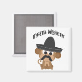 Fiesta Monkey mit einem Mustai und mexikanischem S Magnet (Vorderseite/Rückseite)
