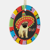 Fiesta-Mops Keramik Ornament (Rechts)