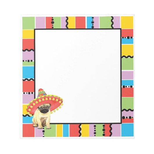 Fiesta Mops Notizblock (Vorderseite)