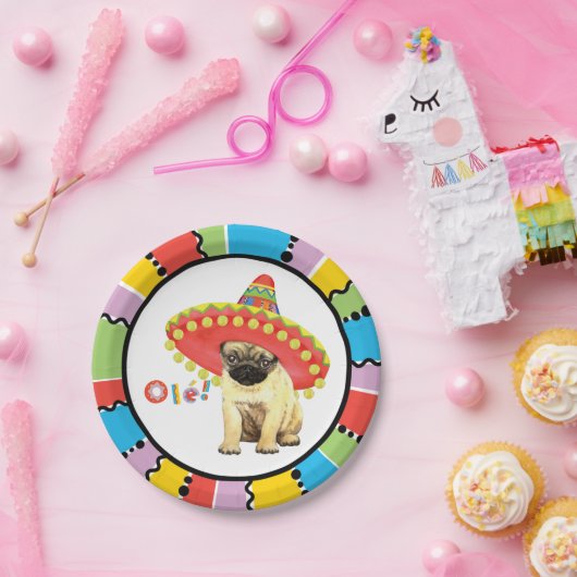 Fiesta-Mops Pappteller (Party)
