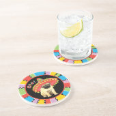 Fiesta Mops Sandstein Untersetzer (Seite)