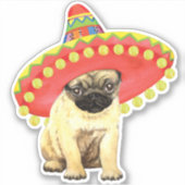Fiesta Mops Vinyl Sticker (Vorderseite)