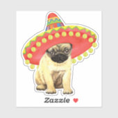 Fiesta Mops Vinyl Sticker (Blatt)