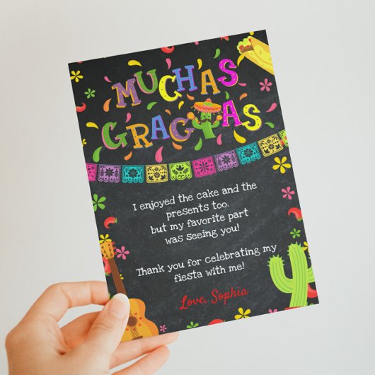 Fiesta Muchas Gracias Birthday Danke-Karte Einladung