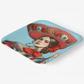 Fiesta Mujer Mariachi Party Pappteller (Gewinkelt)