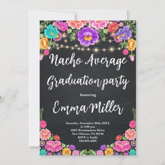 Fiesta Nacho Average Graduation Party Einladung (Vorderseite)