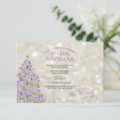 Fiesta Navideña Sofisticada Einladung (Stehend Vorderseite)