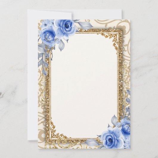 Fiesta Navy Blue Abschluss Einladung Party (Rückseite)