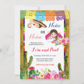 Fiesta Niño oder Niña Gender Reveal Einladung (Vorderseite)