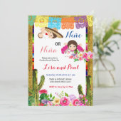 Fiesta Niño oder Niña Gender Reveal Einladung (Stehend Vorderseite)