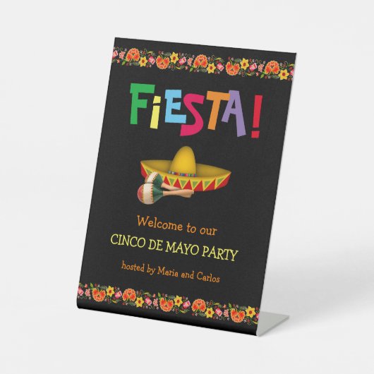Fiesta oder Cinco de Mayo Party (anpassbar) Sockelschild (Vorderseite)
