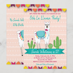 Fiesta, Ooh La Llama Einladung zum Geburtstag