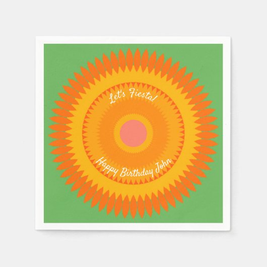 Fiesta Orange Sun Kaleidoscope Napkins Serviette (Vorderseite)