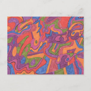Fiesta, Original Abstrakt Postkarte