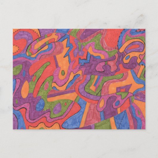 Fiesta, Original Abstrakt Postkarte (Vorderseite)