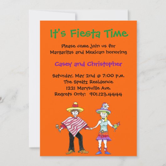 Fiesta-Paar-Duschen-Einladungen Einladung (Vorderseite)
