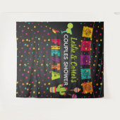 Fiesta-Paar-Shower-Hintergrund Wandteppich (Vorderseite (Horizontal))