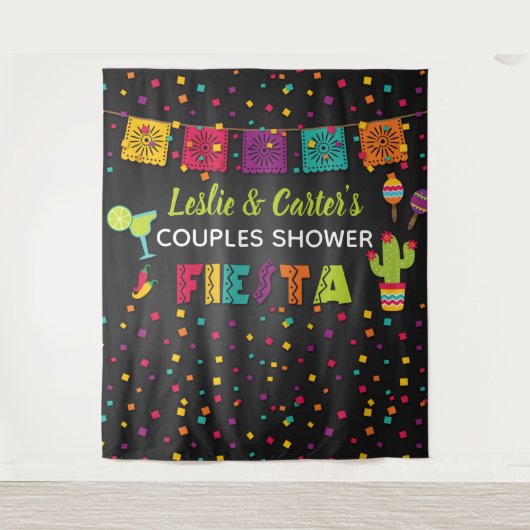 Fiesta-Paar-Shower-Hintergrund Wandteppich (Vorderseite)