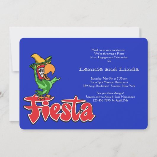 Fiesta-Papageien-Einladung Einladung (Vorderseite)