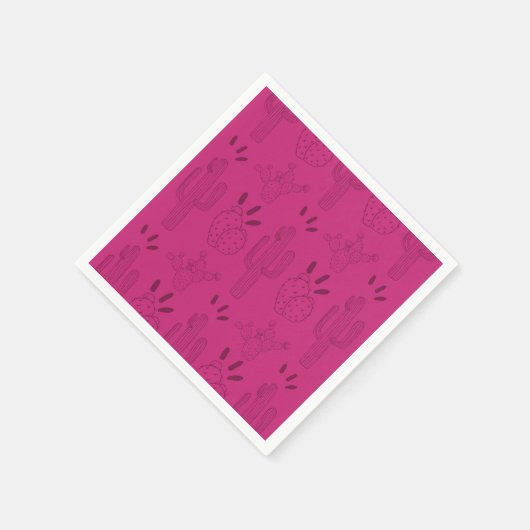 Fiesta Paper Napkin Mexican Cactus Floral Pink Serviette (Ecke)