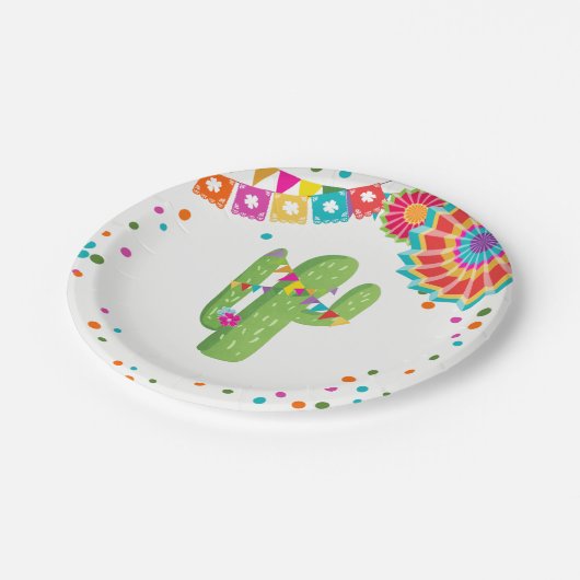 Fiesta-PapierTeller-Kaktusmexikanische Pappteller (Schrägansicht)