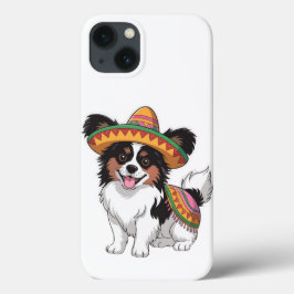 Fiesta Papillon Dog Wearing Sombrero und Sarape Case-Mate iPhone Hülle