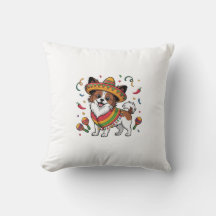 Fiesta Papillon Dog Wearing Sombrero und Sarape