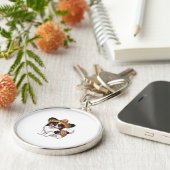 Fiesta Papillon Dog Wearing Sombrero und Sarape Schlüsselanhänger (Seite)