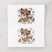 Fiesta Papillon Dog Wearing Sombrero und Sarape Terminkarte (Innenseite Aufgefaltet)