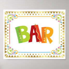 Fiesta Party BAR Sign Print Poster