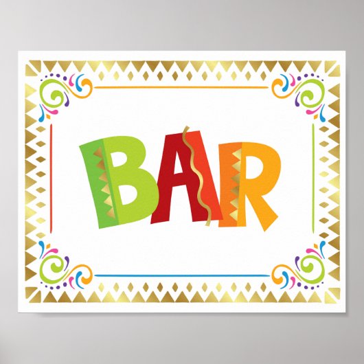 Fiesta Party BAR Sign Print Poster (Vorne)