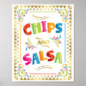 Fiesta Party-CHIPS UND SALSA-Zeichen Poster (Vorne)