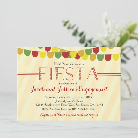 Fiesta Party Einladung (Stehend Vorderseite)