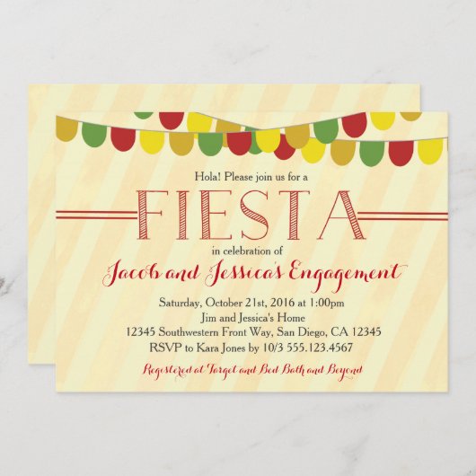 Fiesta Party Einladung (Vorne/Hinten)