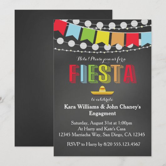 Fiesta Party Einladung (Vorne/Hinten)