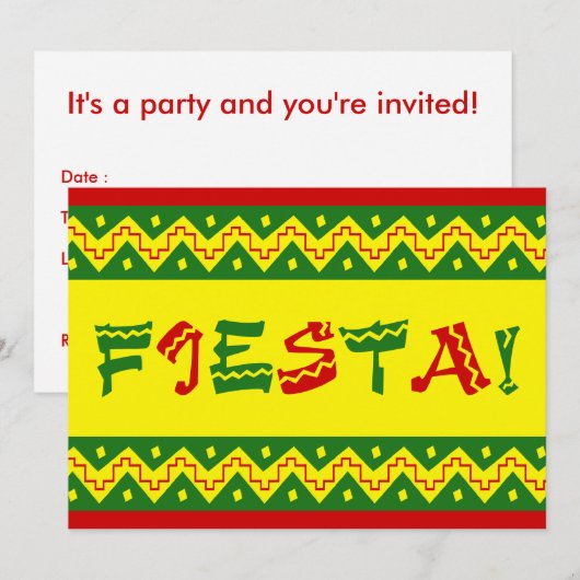 Fiesta Party Einladung (Vorne/Hinten)